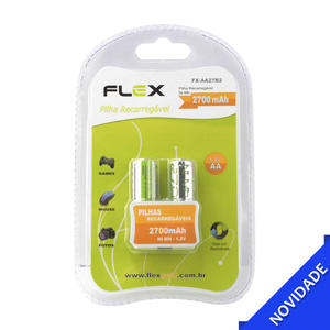 Pilhas Regarregáveis 2700mAh 1.2V AA FX-AA27B2 FLEX FX-AA27B2 flex