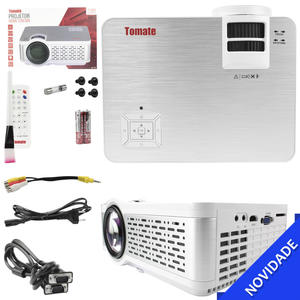 Projetor Com Tela De Até 120 Polegadas Brilho Led 2400 Lumens 2 Entradas HDMI 1 USB 1 VGA TOMATE MPR-5007 MPR-5007 TOMATE