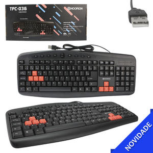 Teclado Multimídia Com Teclas Gamer USB 107 Teclas Macias HOOPSON TPC-036 TPC-036 HOOPSON