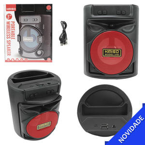 Mini Caixa de Som Bluetooth 3W Com Entrada SD CARD FM e USB Vermelho KIMISO KMS-2183 KMS-2183 GENERICO