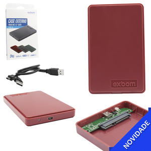 Case Externo USB 2.0 Para HD 2.5 SATA Vermelho CGHD-20 EXBOM CGHD-20 EXBOM