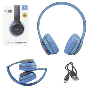 Head Phone Wireless 5.0 Azul E Cinza LEHMOX LEF-1000 LEF-1000 LEHMOX