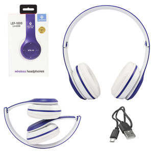 Head Phone Wireless 5.0 Azul e Branco LEF-1000 LEHMOX