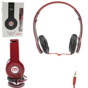 Headphone Super Bass Plug P2 Vermelho ALTOMEX A-567 A-567 ALTOMEX