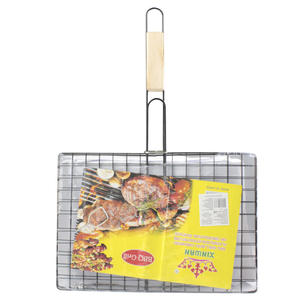 Grelha Dupla de Metal Para Churrasco 34 x 24 CM Dobrável AIH676 AIH676 GENERICO