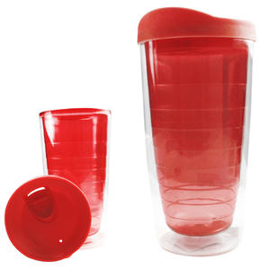 Copo De Acrílico Com Tampa De Plástico 400ml Vermelho DALLARE DL1451 DL1451 DALLARE