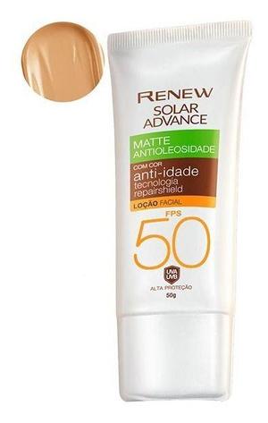 RENEW SOLAR ADVANCE FPS50 COM COR MÉDIA 50G RENEW SOLAR AVON