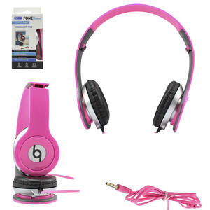 Headphone Super Bass Plug P2 Rosa Knup KP-313 KP-313 KNUP