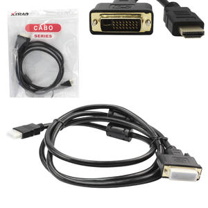 Cabo DVI Macho Para HDMI Com Filtro 1.5 Metros Com Ponta HDMI 24+1 XTRAD XT-5018 XT-5018 XTRAD