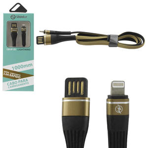 Cabo Lightning 3.0A USB Com Nylon 1 Metro Marrom CB-IP-35 SHINKA