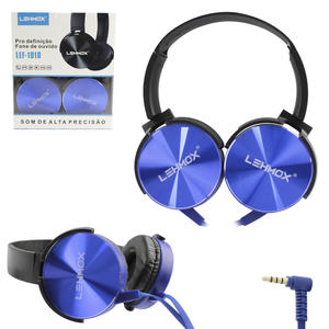 Headphone Extra Bass Com Microfone Azul LEHMOX LEF-1010 LEF-1010 LEHMOX