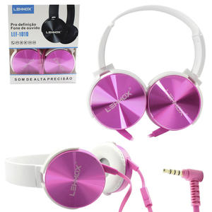 Headphone Extra Bass Com Microfone Rosa LEHMOX LEF-1010 LEF-1010 LEHMOX