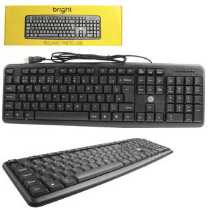 Teclado USB 107 Teclas Macias 1,3 Metros BRIGHT 0014 0014 BRIGHT