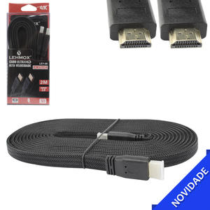 Cabo HDMI 1.4 4k Macho Para Macho Achatado 2 Metros LEHMOX LEY-08 LEY-08 LEHMOX