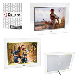 Porta Retrato De Vidro Horizontal 10x15cm Prata e Dourado DL1158 DL1158 DALLARE