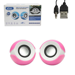 Mini Alto Falante Para PC Rosa 5W KP-603 KNUP KP-603 KNUP