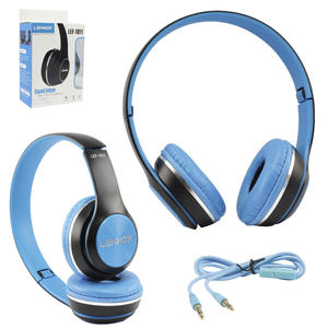 Headphone Super Bass Com Fio Preto e Azul LEF-1011 LEHMOX