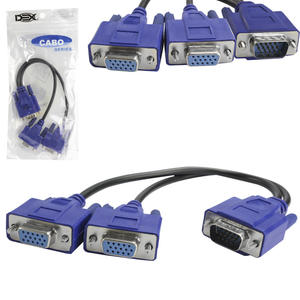 Cabo VGA Y 1 Macho Com 2 Saídas VGA Fêmeas 20 Centímetros VGA-Y DEX VGA-Y DEX