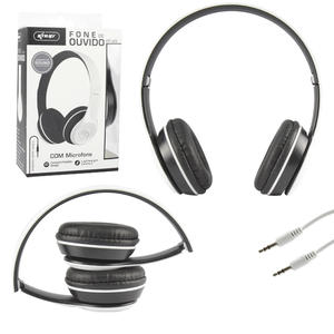 Headphone Fone de Ouvido P2 Branco e Preto KNUP KP-429 KP-429 KNUP