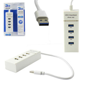 Hub USB 3.0 4 Portas 5bps 30 CM Branco 303 303 GENERICO