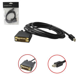 Cabo Conversor Mini DisplayPort Preto Para Dvi Macho 24+1 1.80 Metros MINI DISPLAYPORT GENERICO