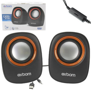 Caixa De Som 5W Preto e Laranja CS-88 EXBOM CS-88 EXBOM