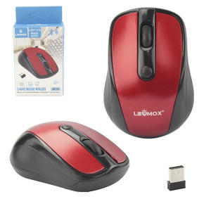 Mouse Wireless USB 1600 Dpi Anatel 4 Teclas Vermelho LEY-173 LEHMOX