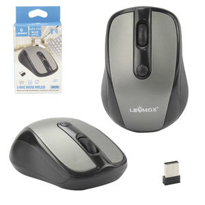 Mouse Wireless USB 1600 Dpi Anatel 4 Teclas Cinza LEY-173 LEHMOX