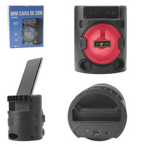 Mini Caixa De Som Bluetooth Vermelho 6W Anatel RAD-8632 INOVA