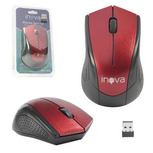 Mouse Óptico Vermelho Sem Fio Usb 3.0 Led vermelho 1000 Dpi MOU-8609 INOVA