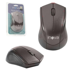 Mouse Óptico Preto Sem Fio Usb 3.0 Led vermelho 1000 Dpi MOU-8609 INOVA