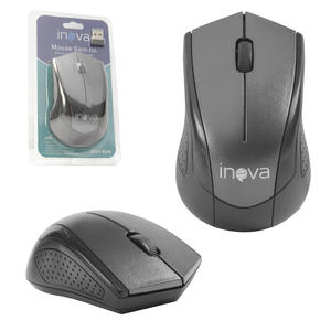 Mouse Óptico Cinza Sem Fio Usb 3.0 Led vermelho 1000 Dpi MOU-8609 INOVA