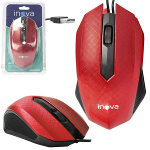 Mouse Óptico DPI 1000 Com Fio USB 3.0 Vermelho MOU-6909 INOVA