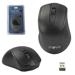 Mouse Wireless Preto 2.4ghz 1600 Dpi Led Vermelho Anatel MOU-8580 INOVA