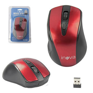 Mouse Wireless Vermelho 2.4ghz 1600 Dpi Led Vermelho Anatel MOU-8580 INOVA