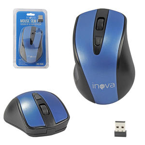 Mouse Wireless Azul 2.4ghz 1600 Dpi Led Vermelho Anatel MOU-8580 INOVA