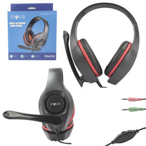 Headphone Com Microfone Hd Entrada P2 De 3.5mm Vermelho FON-8729 INOVA