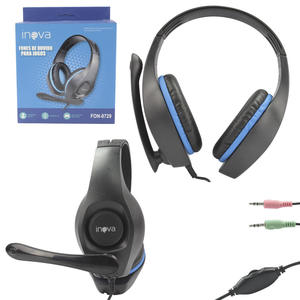 Headphone Com Microfone Hd Entrada P2 De 3.5mm Azul FON-8729 INOVA