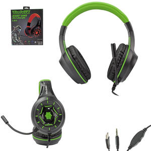 Fone De Ouvido Headset Gamer Entrada P2 Para Ps4 Xbox One Notebook Macbook Com Microfone Verde PX-12 TEC DRIVE