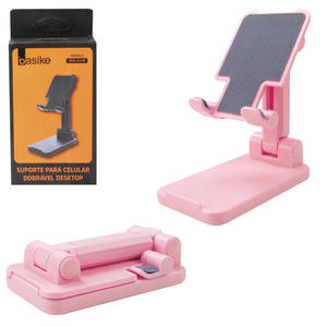 Suporte Para Celular De Mesa Portátil Dobrável Rosa SPO-8749 Basike