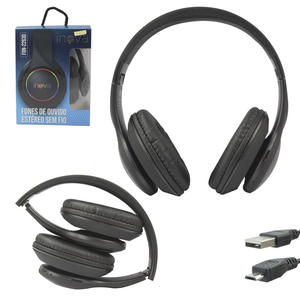 Headphone Estéreo Sem Fio Preto Anatel FON-2263D INOVA