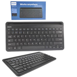 Teclado Wireless Bluetooth Padrão Americano Com Suporte Para Dispositivo Pilha AAA PHILIPS K604 K604 PHILIPS