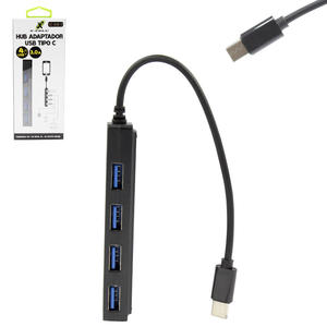 Hub USB-C Com 4 Portas Usb 3.0 Preto XC-HUB-9 X-CELL