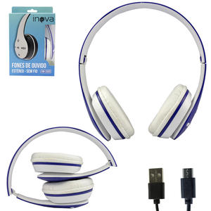 Headphone Sem Fio Versão 5.0 Azul Anatel FON-2202D INOVA