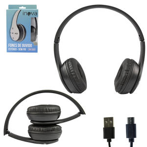 Headphone Sem Fio Versão 5.0 Preto Anatel FON-2202D INOVA