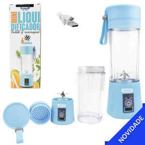 Mini Liquidificador Portátil Recarregável 380ML Azul KNUP KP-TA01 KP-TA01 KNUP