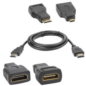 Cabo HDMI 3 Em 1 Com Adaptadores Mini HDMI E Micro HDMI 1.5 Metros GENERICO GENERICO