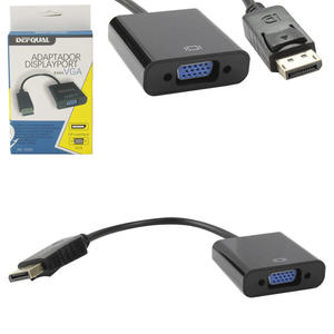 Conversor Displayport Macho Para VGA Fêmea 25 Centímetros Preto AD-0005 DEFQUAL