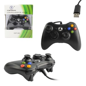 Controle Xbox 360 Com Fio Joystick Preto KAP-360 KAPBOM