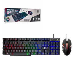 Kit Teclado Shortcut E Mouse Preto Com Led E Fio GB54443 MB TECH